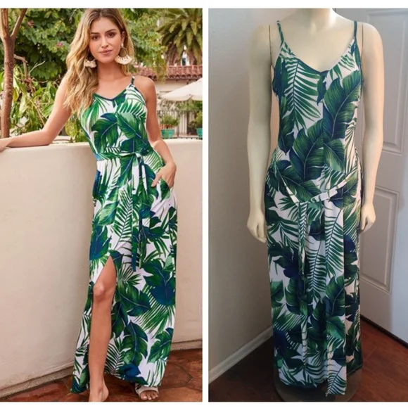 boho bridal shower dress VENUS Twist Front Maxi Dress | Exotic Shadow Floral main image 1